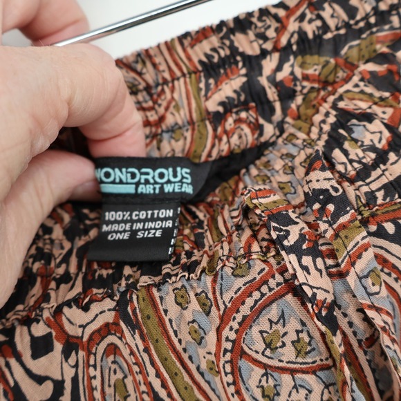 Wondrous Art Wear Paisley Skirt Womens O/S Brown NWT Boho Broomstick Festival - Picture 2 of 16